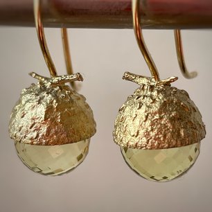 oorbellen eikeltjes met limoenkwarts