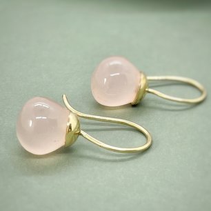 Oorbellen met rozenkwarts