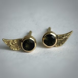 Oorbellen met zwarte diamant